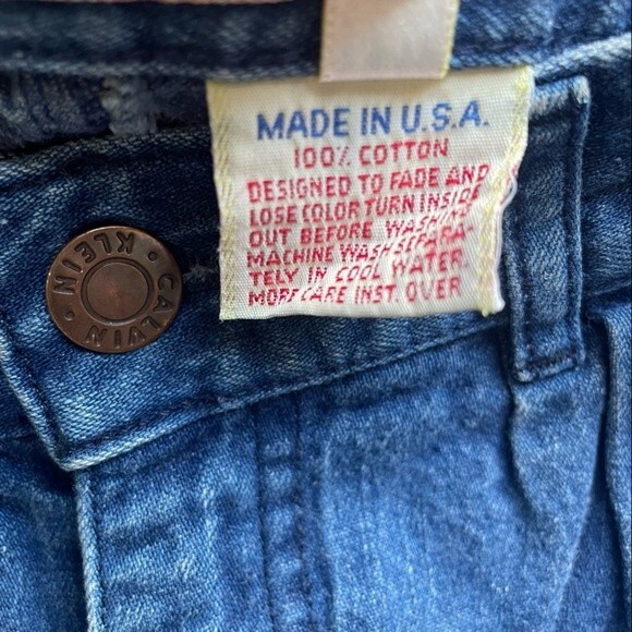 Vintage 1980s Calvin Klein Pleated Mom Jeans Indigo Wash 100% Cotton Size 5 | 24 - Picture 9 of 12